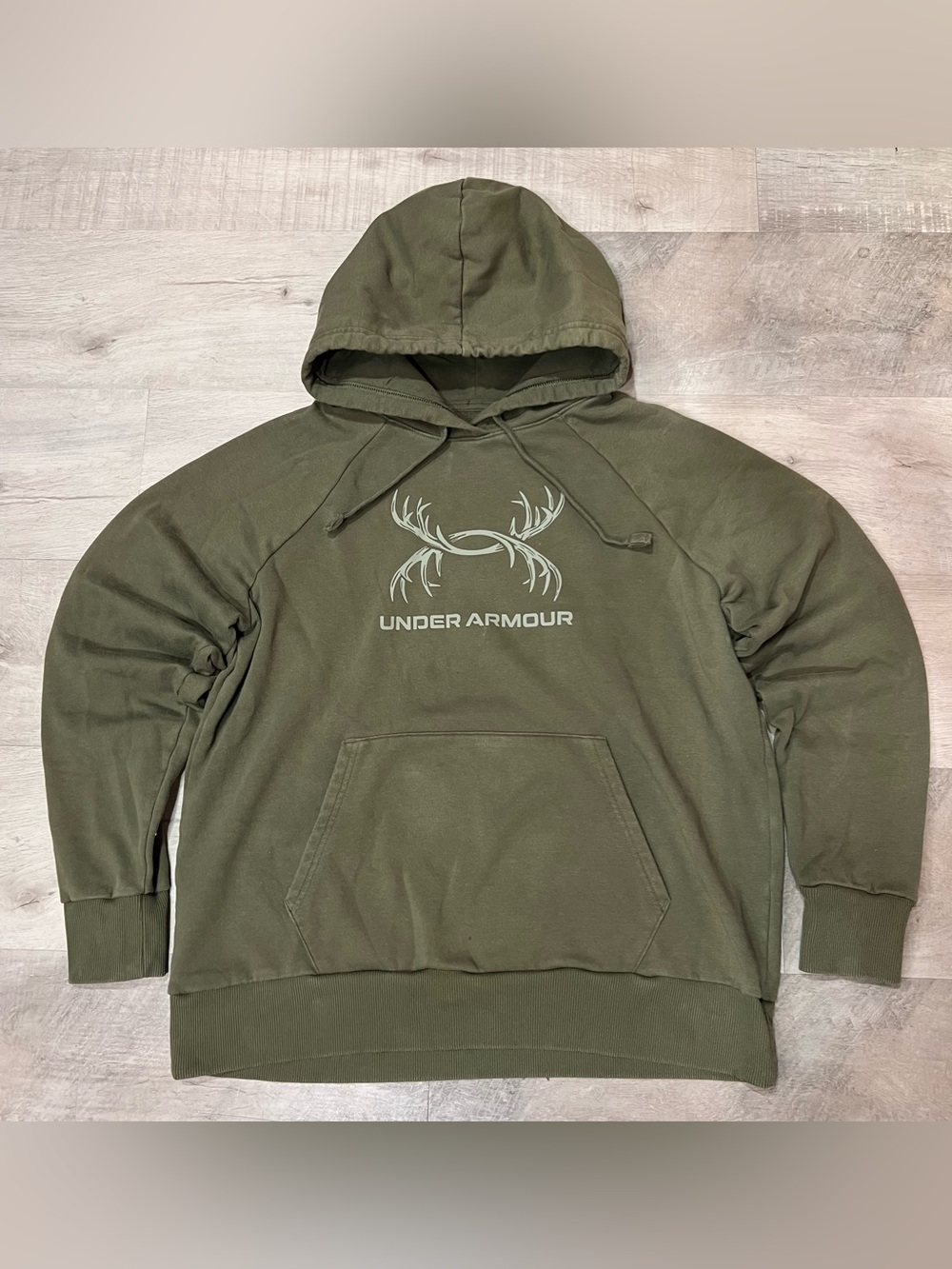Under Armour Rival Fleece Hooded Pullover with Antler Logo